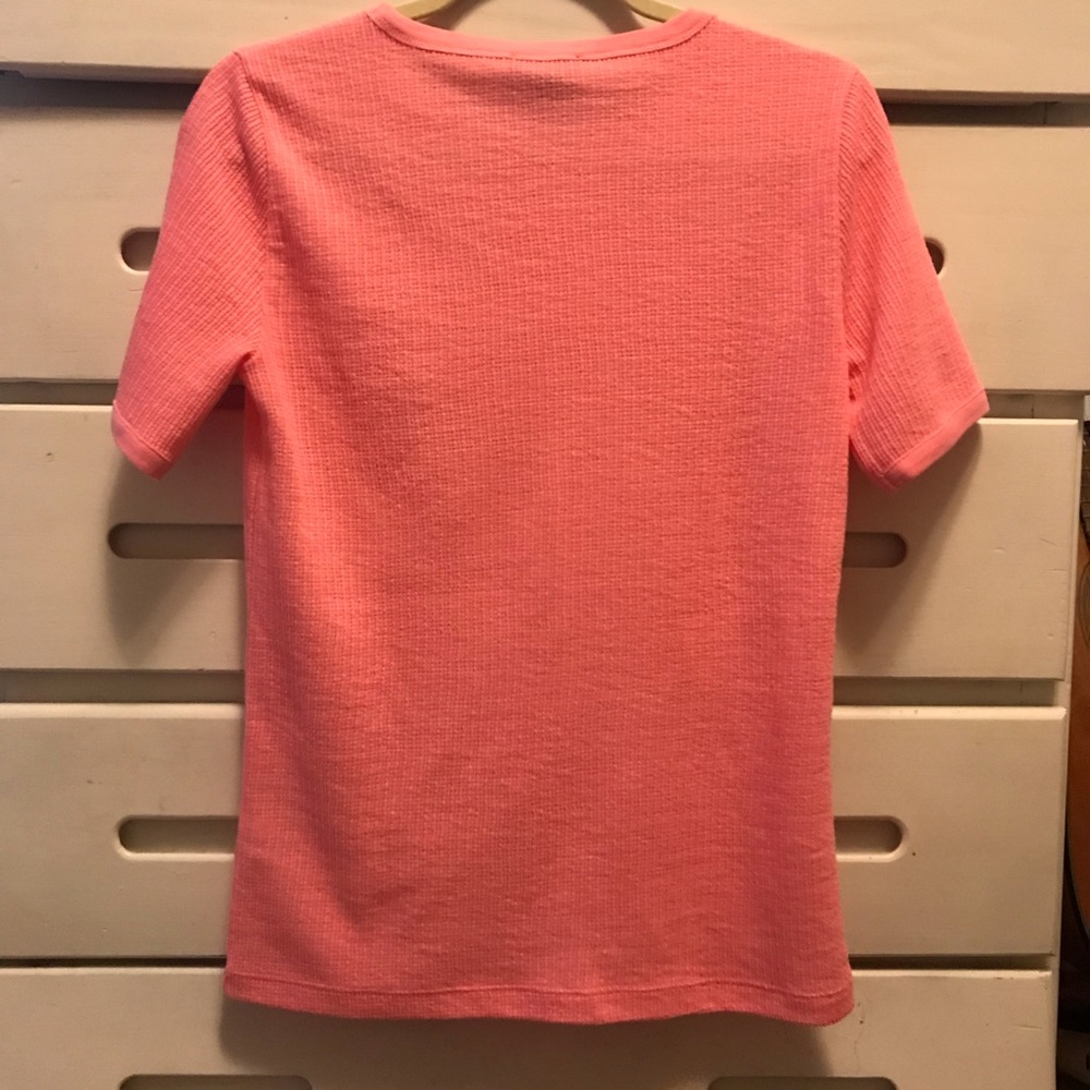 NWOT J. Crew pink waffle top - Picture 7 of 7